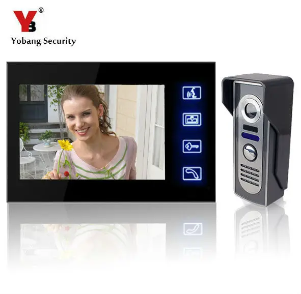 

Yobang Security 7" Video Door Phone Unlock Visual Intercom System Doorbell Home Security Camera Speakerphone For Access Control