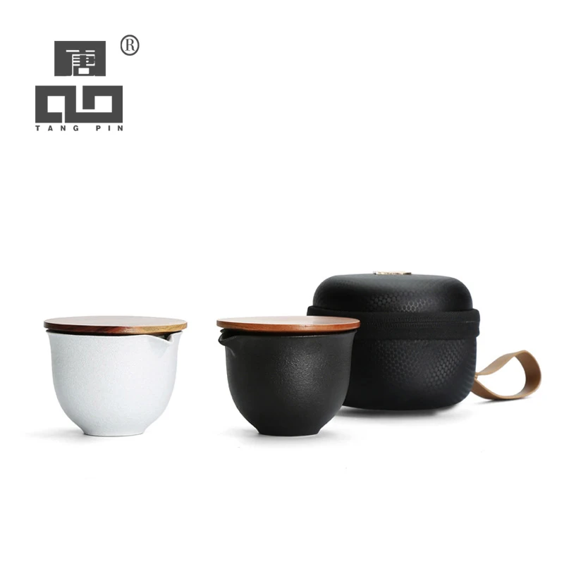TANGPIN керамический чайник с 2 чашки gaiwan чашки чая Портативный Путешествия Чайный сервиз, кружка для вина
