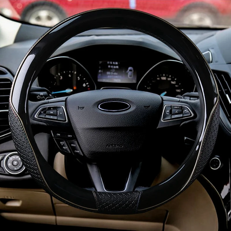 

New Leather Steering Wheel Cover Universal 35/36/37/38/39/40cm Protect handle For BMW Ford Focus 2 VW Jeep Grand Cherokee Toyota