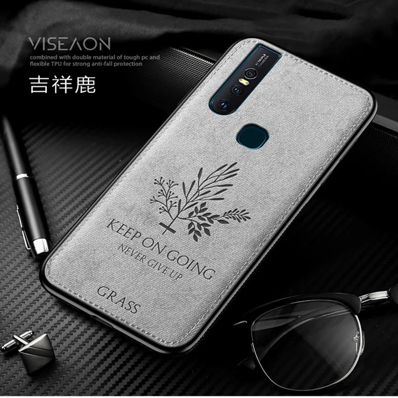 ДЛЯ vivo V15 чехол из хлопчатобумажной ткани мягкий чехол V15 V 15 6,5" Чехлы для задней панели vivo V15 V1831A V1831T чехол ткань+ чехол из ТПУ