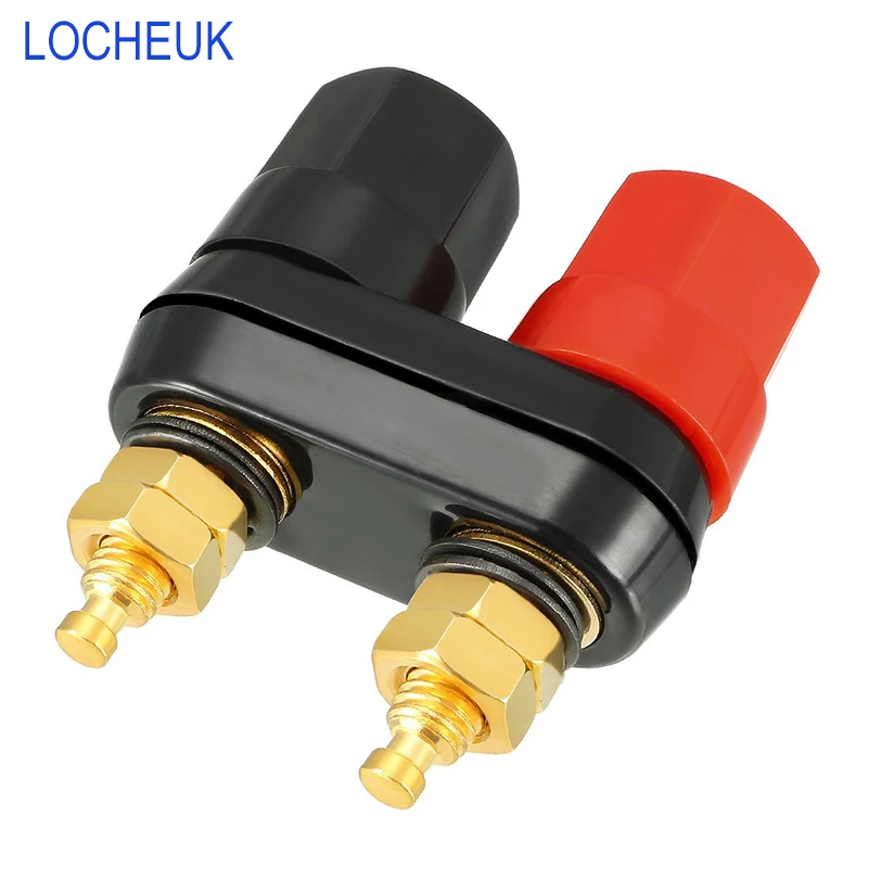 

Gold plated Red Black Dual banana plug Jack Couple Terminals Connector Amplifier Terminal Binding Post Banana Speaker Plug Jack