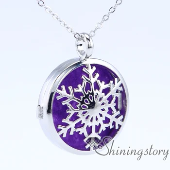 

snowflake locket for girl necklace oil diffuser aromatherapy jewelry large silver locket essential oil jewelry small locket neck