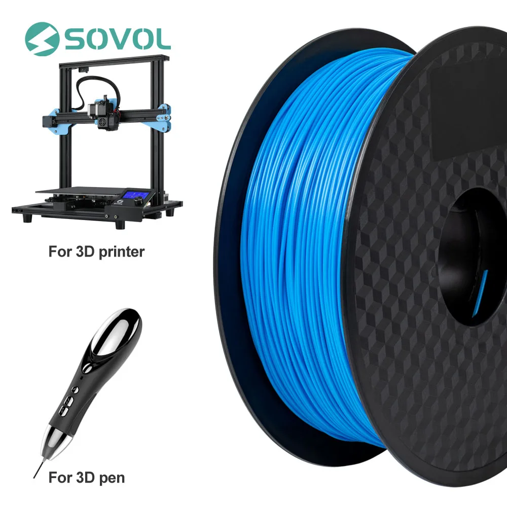 Sovol Филамент 1,75 мм PLA 1 кг/рулон высококачественный пластик цветной 3D материал для печати совместим со всеми 3D принтерами и 3D ручкой