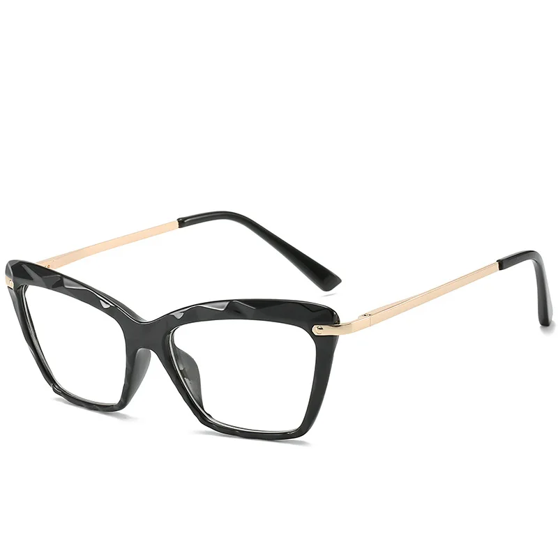 Kottdo Metal Square Women Eyeglasses Spectacle Frame Clear Designer Optical Glasses Frames Computer Eye Glasses - Цвет оправы: Black