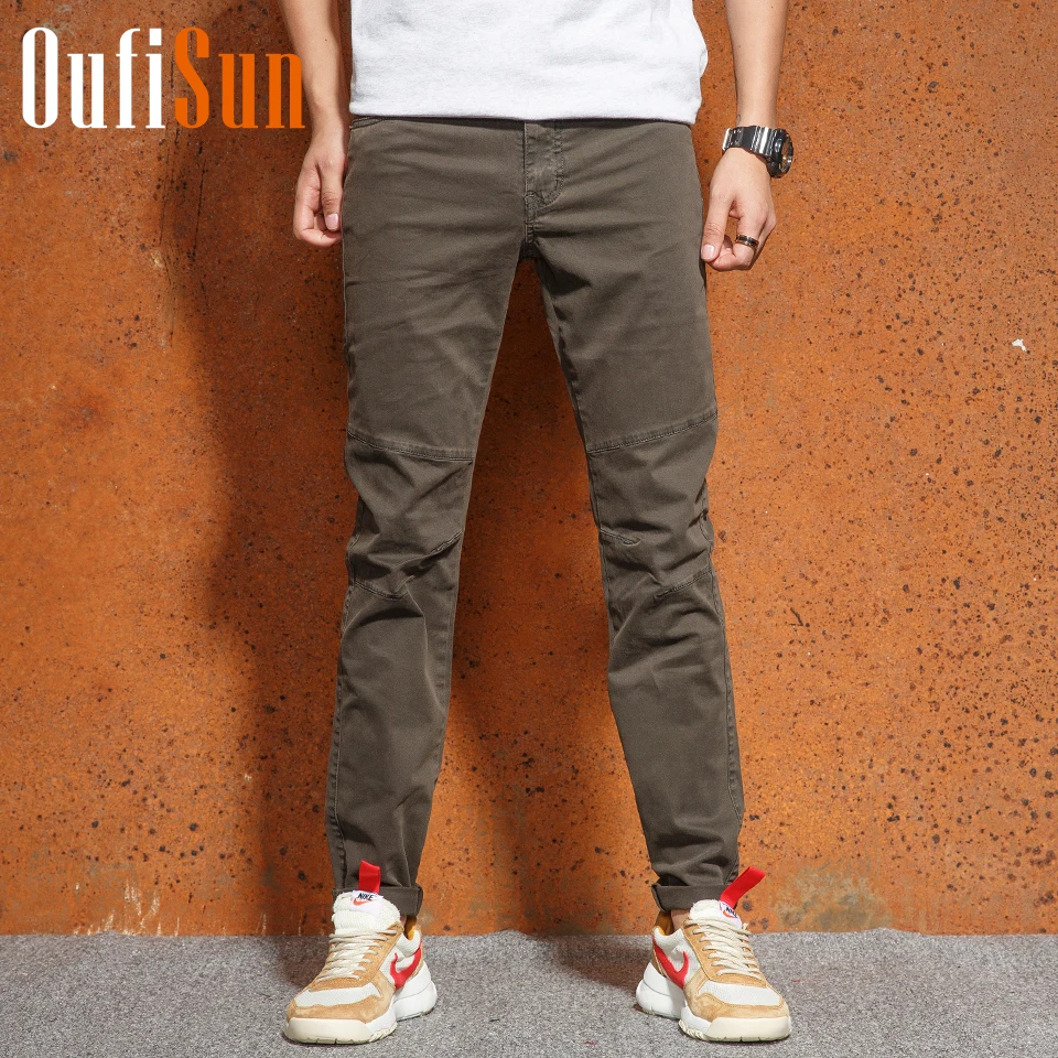 

Oufisun Men's Casual Cargo Pants Military Trousers Men Spring Summer Military Army Pure Cotton Wash Pant Trousers Men Plus Size