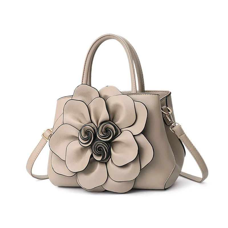 

Fashion New Shoulder Crossbody Bags Luxury Woman Leather Handbag Original Floral Casual Totes High Capacity Female A675