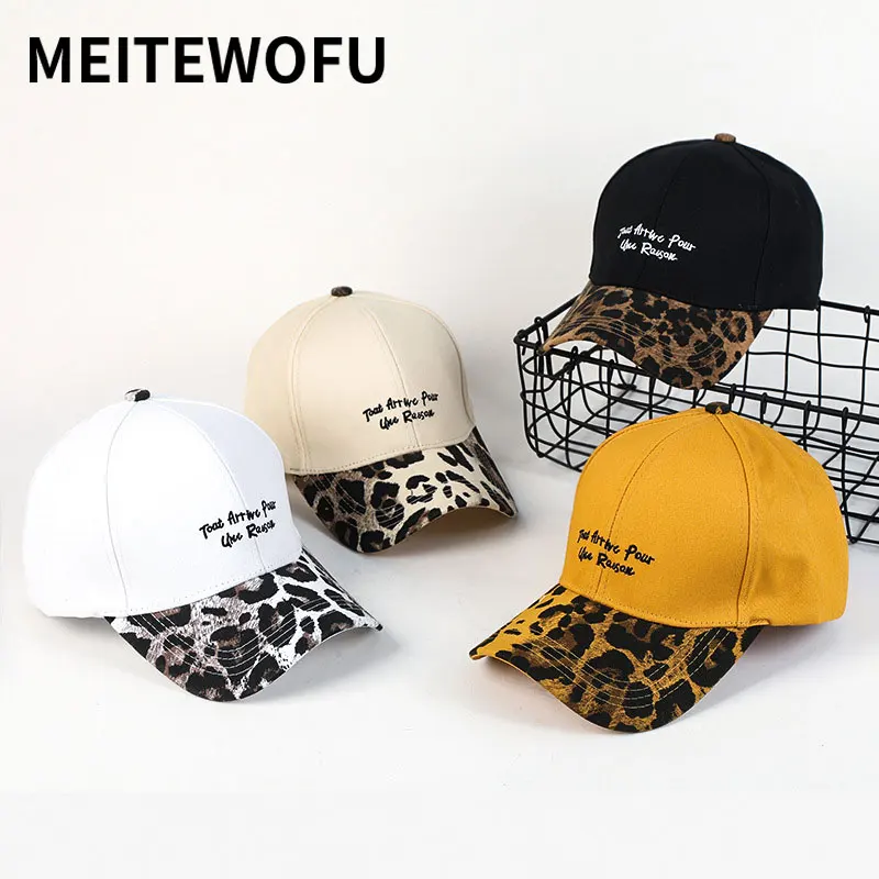 

2019 women summer men Fashion Spring Casual Caps Leopard Embroidery Hip Hop Hat Unisex Hats Baseball Cap For Adult sun Gorros