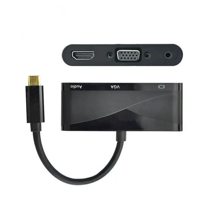 USB3.1 type-C к HDMI VGA Аудио адаптер HD кабель для ноутбука Macbook Google