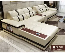 Living Room Sofa storage corner real genuine leather sofas salon couch puff asiento speaker bluetooth canape L shape sofa cama corner sofas loveseat chair leather mixed fabric living room sets modern design sectional corner leather fabric sofa l shape