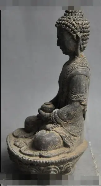 

S1269 6"old tibet buddhism pure bronze sakyamuni Shakyamuni Medicine Buddha god statue