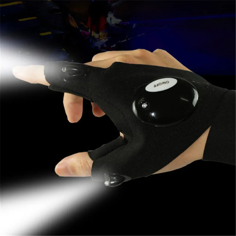 New LED Light Finger Lighting Gloves Auto Repair Outdoors Flashing Artifact Tool 