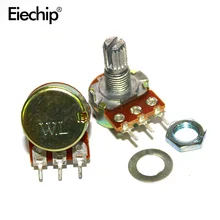 10 шт. высокое качество WH148 B10K линейный потенциометр 15 мм вал с гайками и шайбами Горячая для Arduino