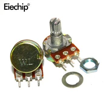 

10pcs High Quality WH148 B10K Linear Potentiometer 15mm Shaft With Nuts And Washers Hot for Arduino