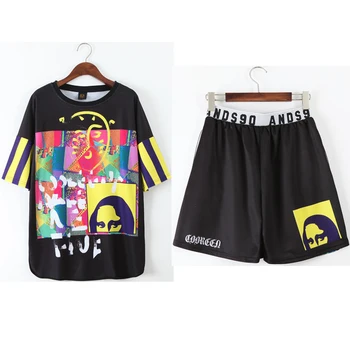 

Crop top and skirt set female clothing short set print Sweatpants fashion suit women shampooers set 2 piece set moletom feminino