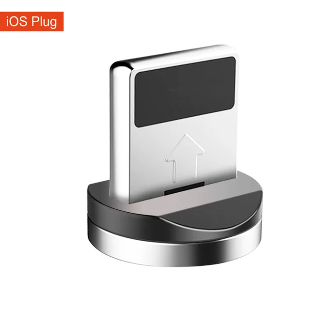 Магнитный зарядный кабель Micro USB для iPhone XR XS Max X, магнитное зарядное устройство usb type C, светодиодный кабель для зарядки, 1, 2 м - Цвет: IOS Plug