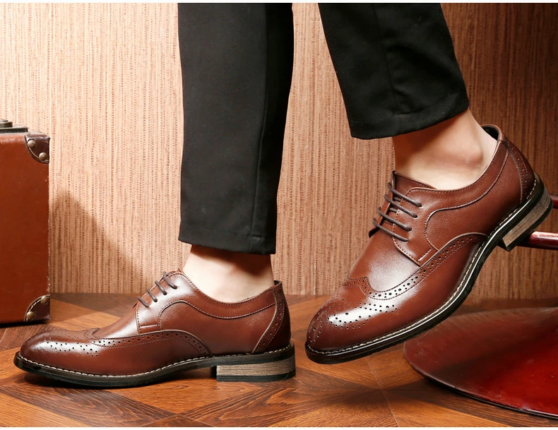 Men's Leather Casual Shoes' Oxfords Office Casual Leather Shoes Men Office Genuine Leather Shoes Men Oxfords Wedding Shoe Dress (9)