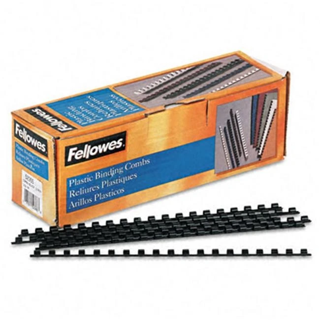 

Fellowes 52366 Plastic Comb Bindings 1/4 20-Sheet Capacity Black 100 per Pack