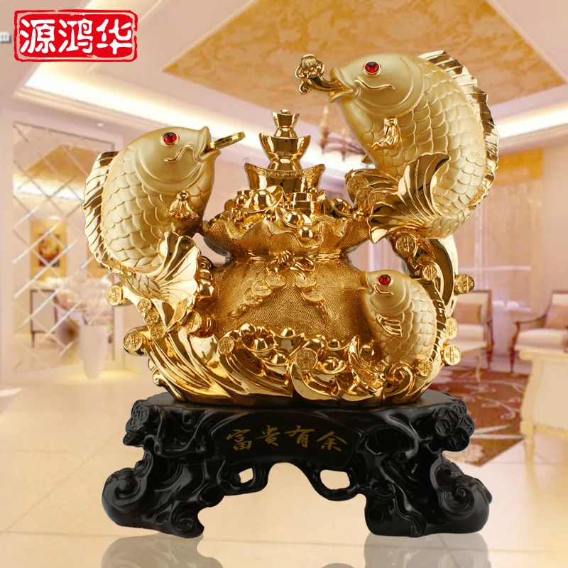 Gold plating more than rich fish ornaments resin crafts gifts household