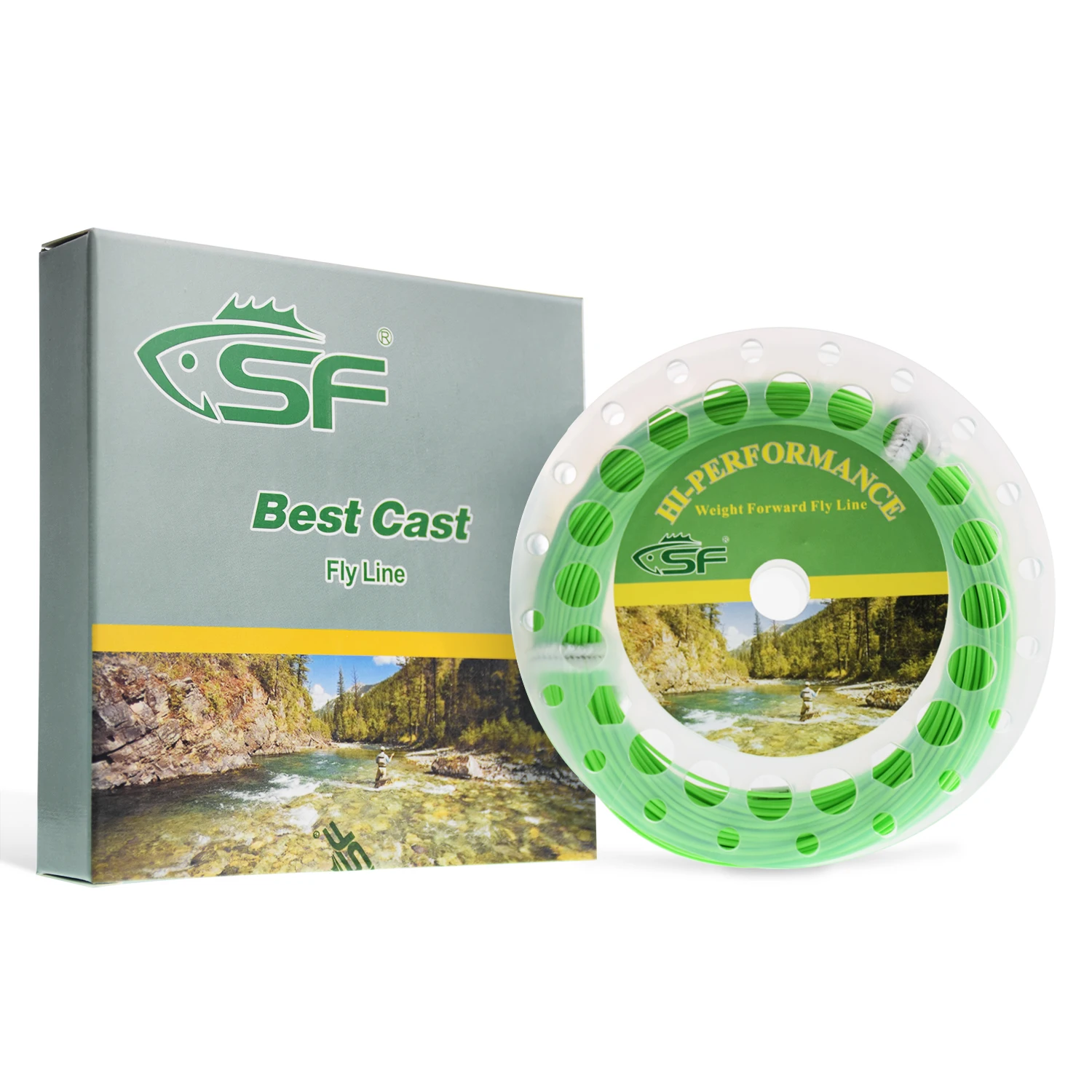 

SF 5 wt 100 FT Spring Green Fly Fishing Line Weight Forward Floating Two Loops