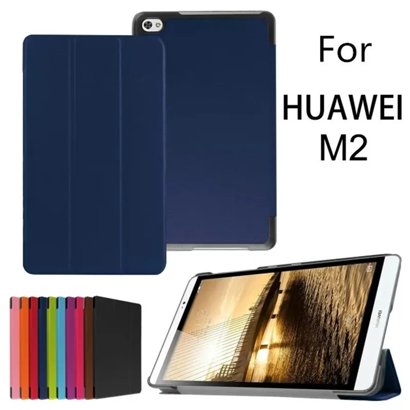 For Huawei MediaPad M2 801W  803L Cases Tri-Folded Stand PU Leather Full Body Protective Shell Book Style Tablet Cases Covers (27)