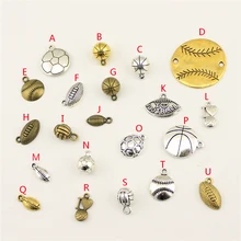 

6pcs Basketball Soccer Tennis Volleyball Football Charms Pendant For Diy Jewelry Making Handmade Bracelet Necklace Accessories