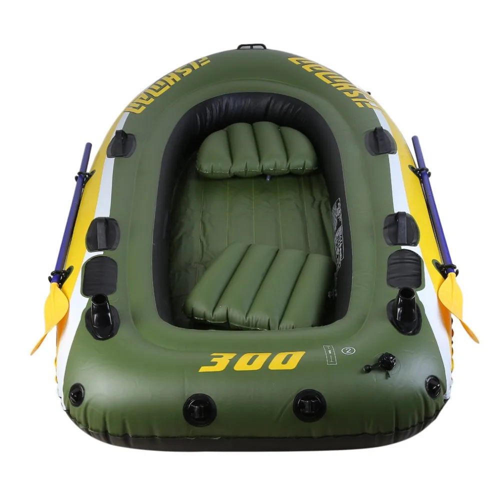 

Portbale Rubber Boat Kit PVC Inflatable Fishing Drifting Rescue Raft Boat Life Jacket Two Ways Electric Pump Air Pump Paddles