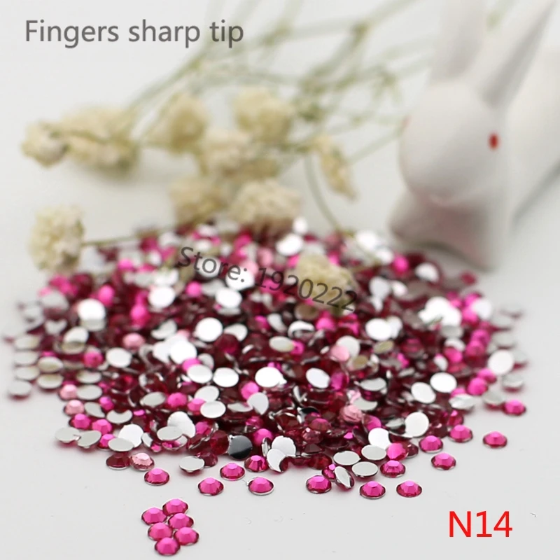 

1000 pcs SS10 Light Rose 14 Facets Resin Round Rhinestone Sparkling Rhinestones Nail Art Decoration DIY N14