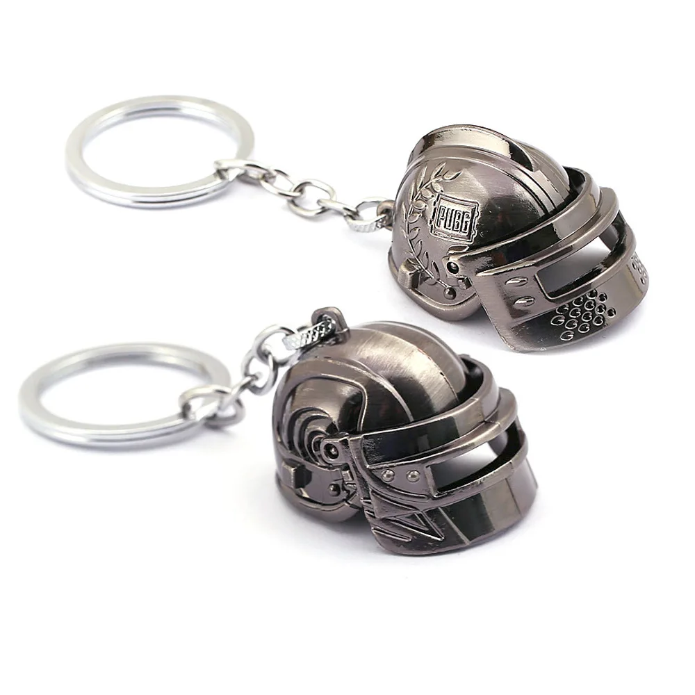 

PUBG Key chain Battle Grounds Keychains man Openable Helmet Spiked Rivet Alloy Keyring Jewelry Game Fans Gift llaveros
