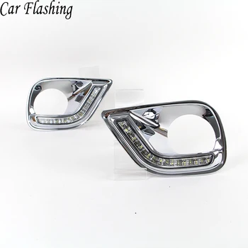 

Car Flashing 1 Set For Toyota RAV4 2013 2014 2015 2016 Daylight Car LED DRL Daytime Running Lights White Fog head Lamp cover