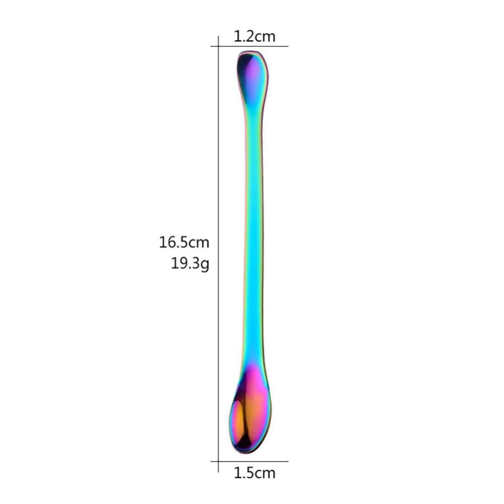 Полезный двойной головки нержавеющая сталь для ресторана, дома и кухни перемешивание кофе медицина ложка Прямая поставка