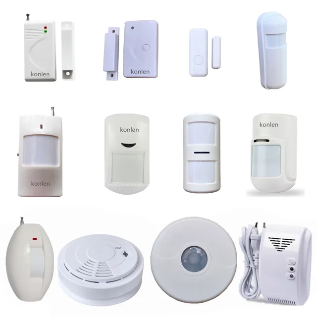 Wireless Door Window Alarm Infrared PIR Motion Sensor Fire Smoke Photoelectric Gas Leak Detector 433mhz of Konlen Series