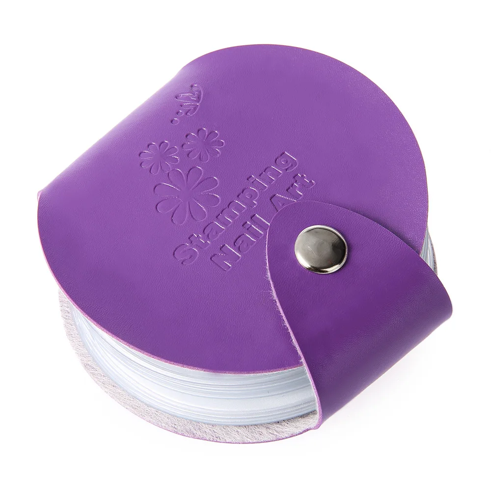 Дизайн ногтей печать шаблон держатель карты посылка для ногтей штамповка пластины чехол для сумки штамп Органайзер маникюрный штамп трафарет держатель инструменты - Цвет: Purple