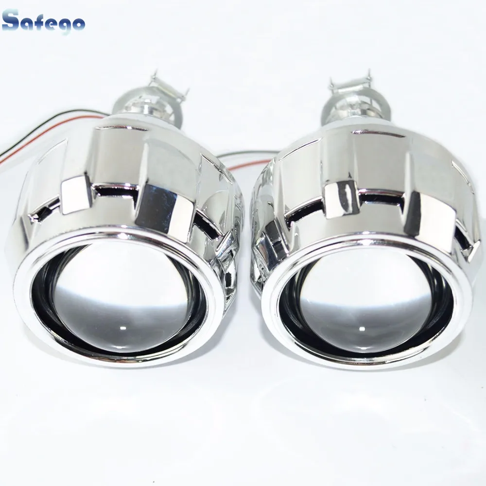 

Safego 2pcs bi lens with Shroud 2.5inch projector lens for H4 H7 bi lens H1,H11,9005,9006 car hid headlight