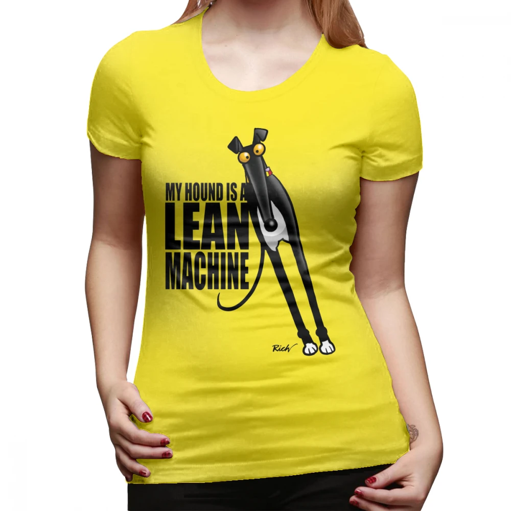 Футболка с принтом «Грейхаунд», футболка с коротким рукавом, серебристая женская футболка, 100 хлопок, графическая уличная мода, женская футболка - Цвет: Цвет: желтый