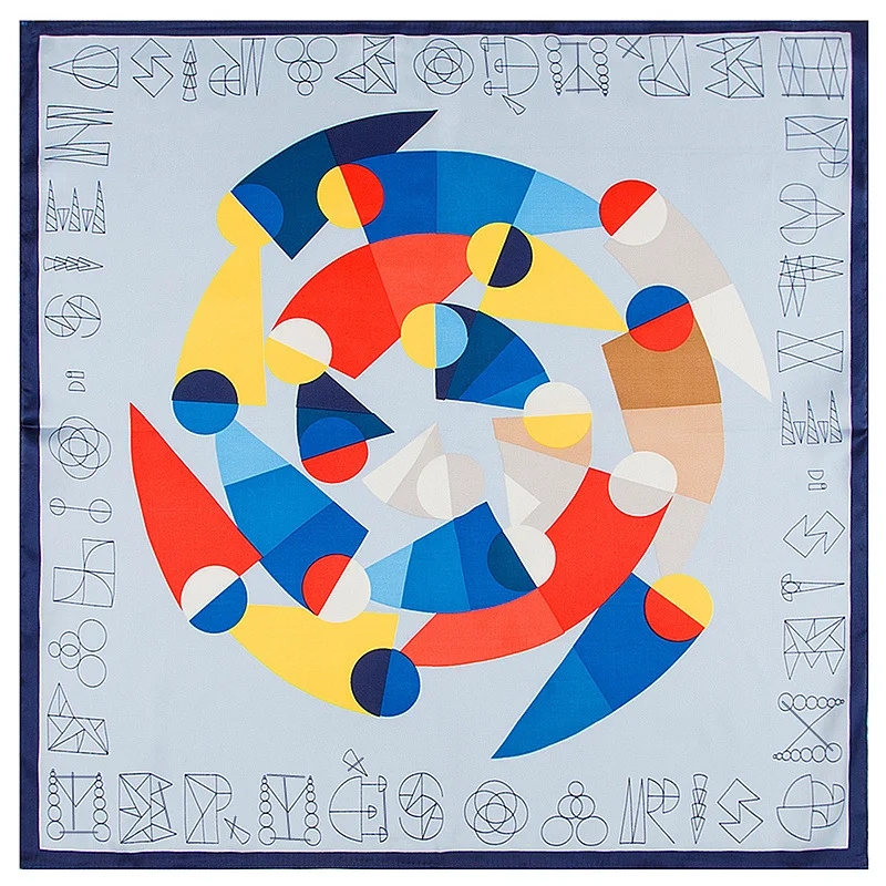 

2018 26colors 60cm*60cm New Luxury Brand Chain Tassel Print Women Twill Silk Scarf Small Square Scarves Fashion Hijab Headscarf