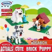 XINGBAO 18002 402 шт ВЕСЕЛЫЕ конструктор прекрасный симпатичная собака-щенок комплект Детские конструкторы Развивающие игрушки для детей в качестве подарков