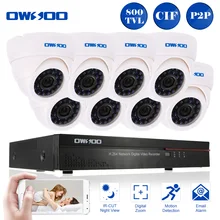 OWSOO Полный CIF 16CH DVR 800TVL безопасности Камера Системы P2P сети Цифровой walkie talkie видео Регистраторы 8 шт. инфракрасный Doom Камера и уведомление по электронной почте