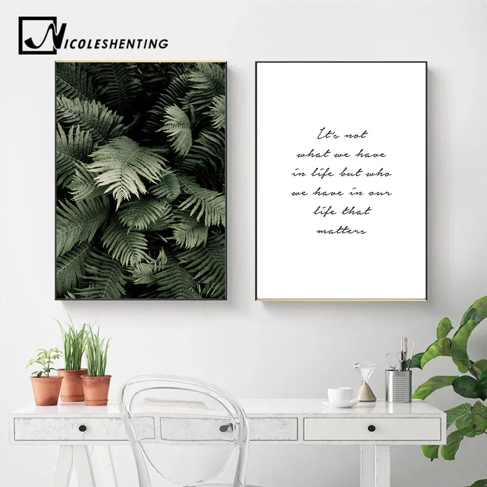 Tableaux Posters Et Arts Decoratifs Peintures Ylkwl Plante Verte Feuille Toile Mur Peinture Art Affiche Motivation Citations Imprimer Decoration Image Home Decor A3 30x42cm Napravi Rs