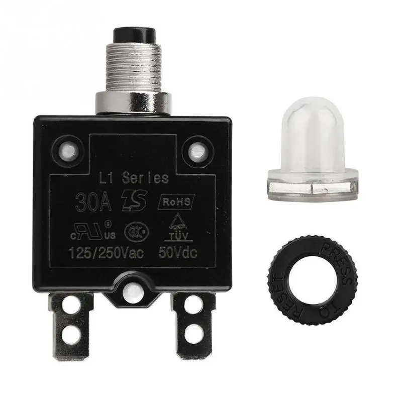 DC BREAKER BOAT CIRCUIT BREAKER PUSH BUTTON 10 AMP MARINE THERMAL AC