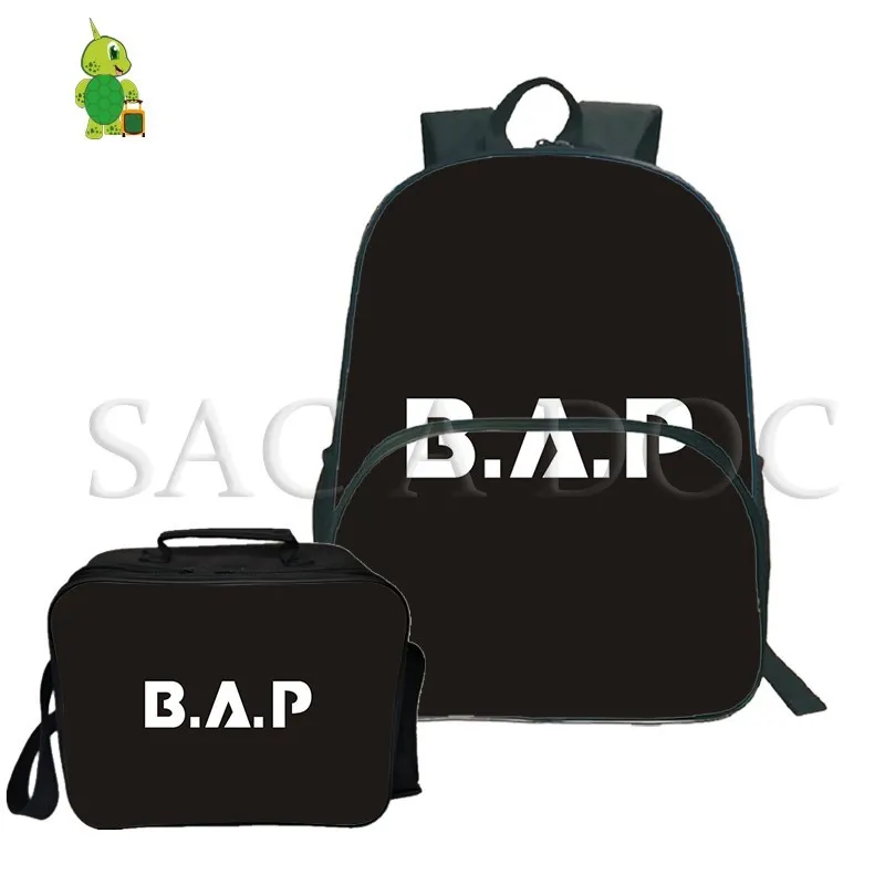 

B.A.P Kpop 2Pcs/Sets Backpack Idol Yong Guk /Youngjae Laptop Bags for Teenagers School Travel Backpack with Cooler Bag