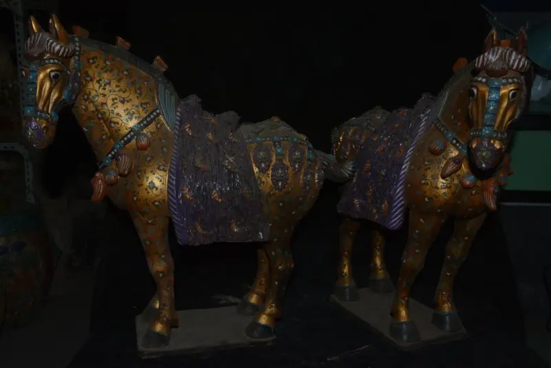

Rare Tang Dynasty(681--960)Tang Sancai procelain Statue/ Sculpture, gilt big horse, A Pair,Hand-painted, free shipping