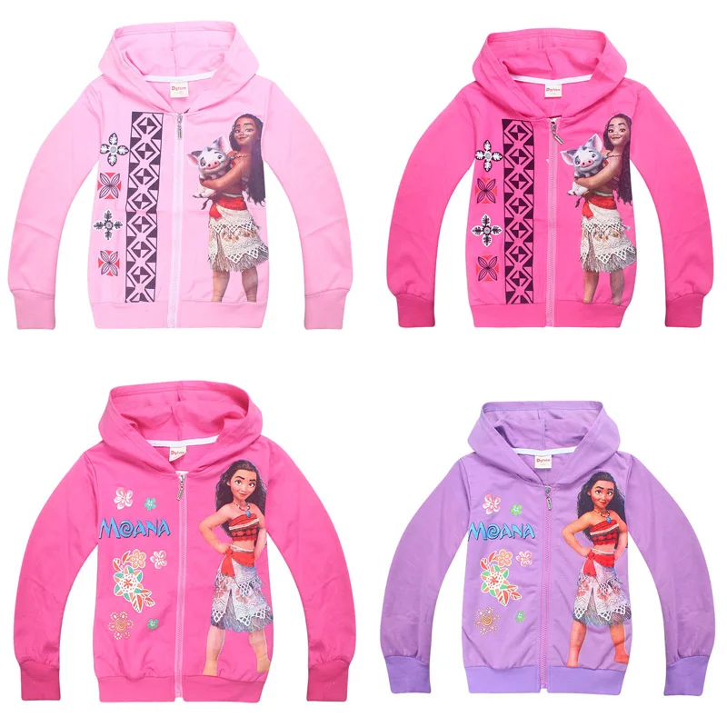 

2018 New autumn Children's Jackets Hoodies For Girls Baby Moana Coat Kids Outerwear Vaiana Zipper girl Clothes high quality