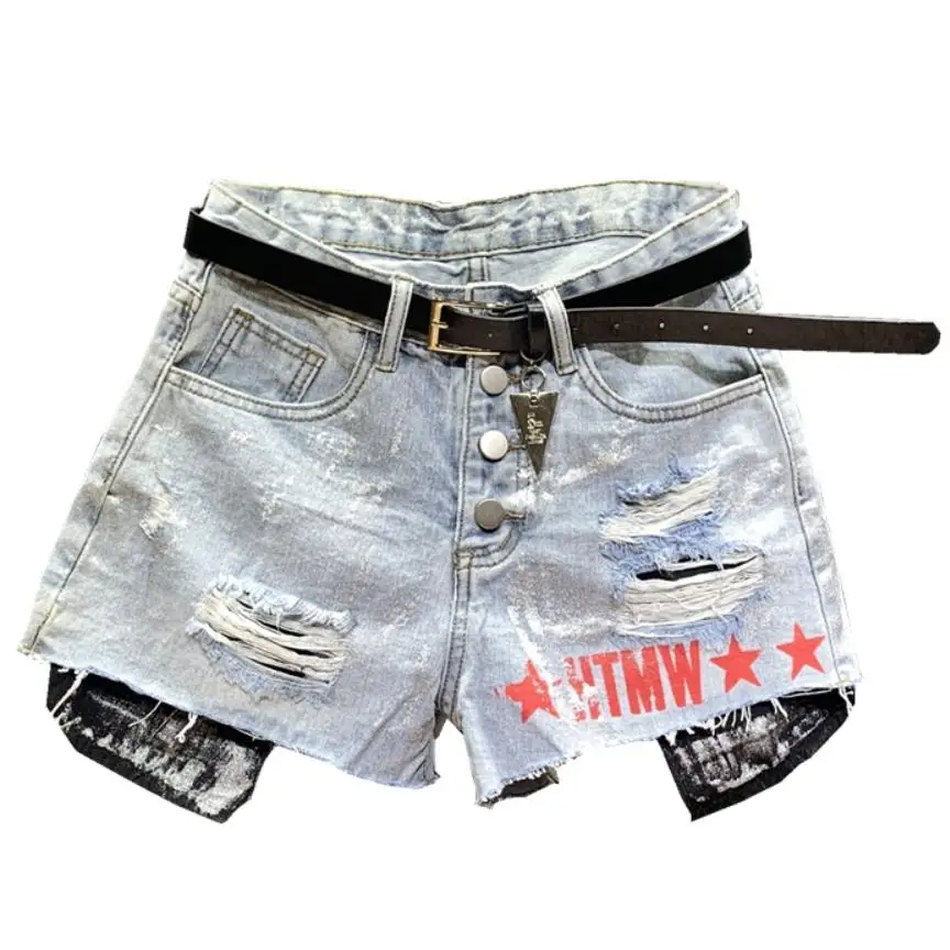 glitter denim shorts