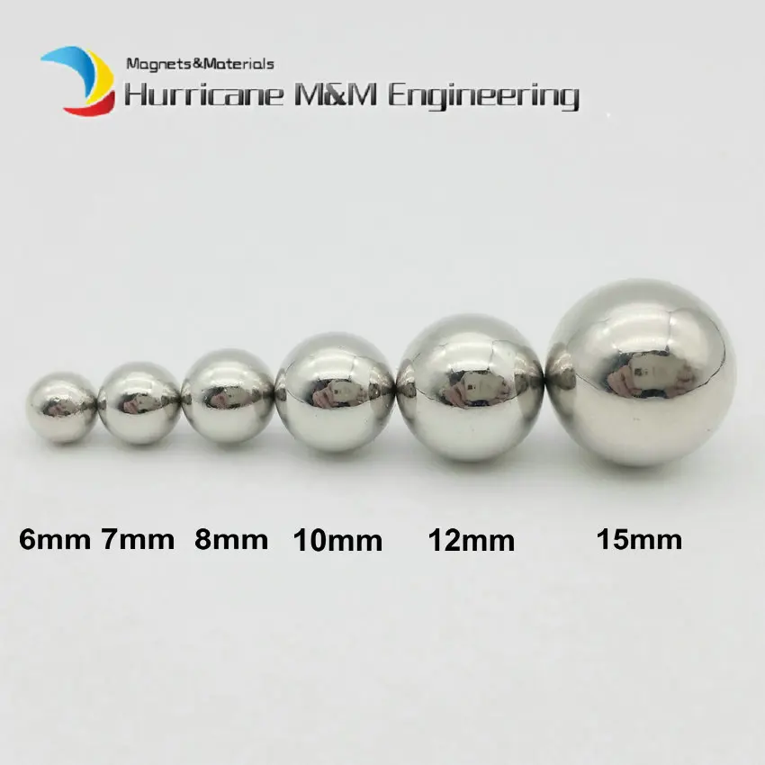 1pack Larger NdFeB Balls 6 15mm Diameter Nickle color Strong