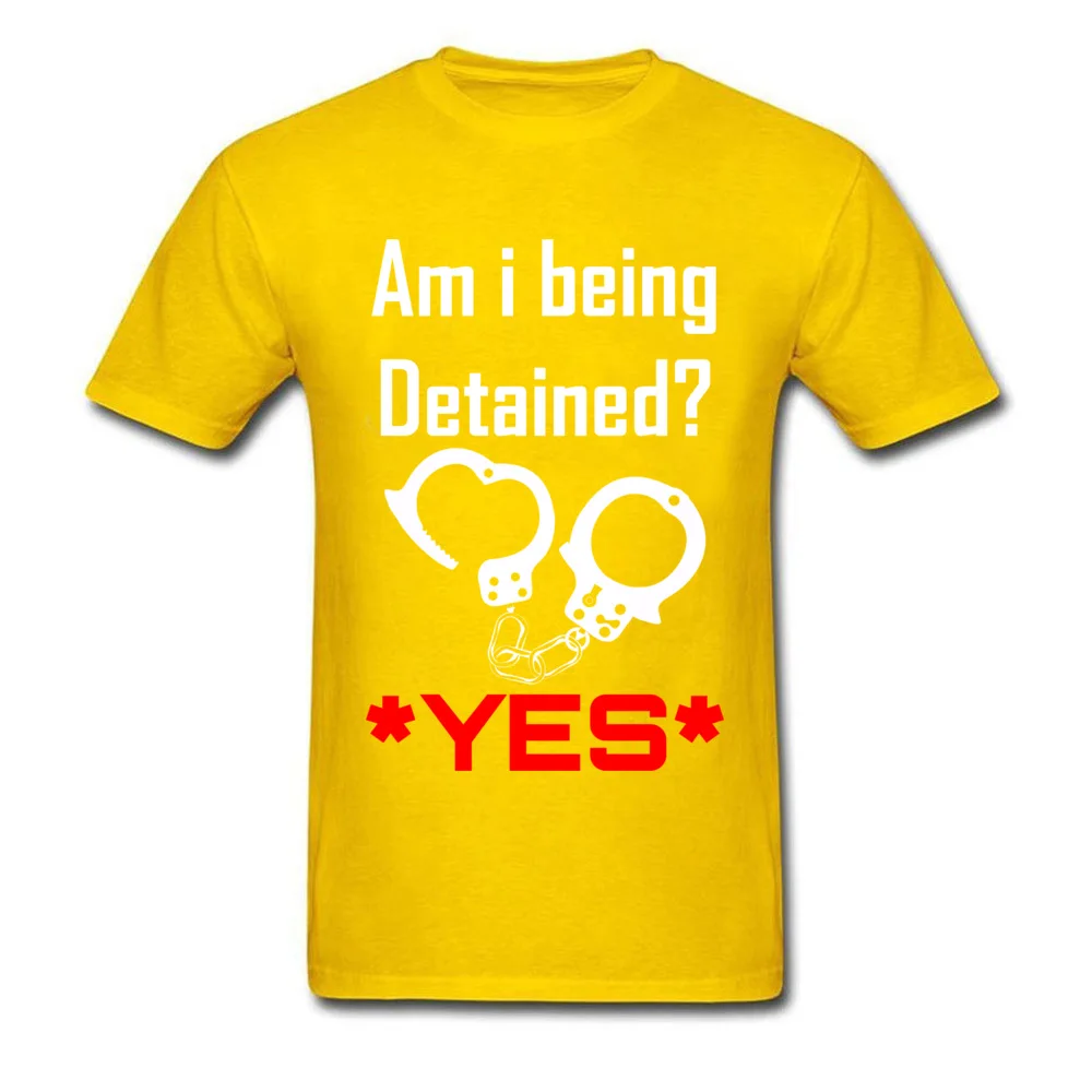 Detained Lovers Day 100% Cotton Round Collar Tops & Tees Short Sleeve Design Tops Tees Cute Customized T-Shirt Detained yellow