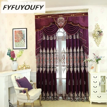 

Polyester jacquard luxury Embroidered Blackout curtains for the Livingroom Flat Window for the Bedroom Blinds on Windows