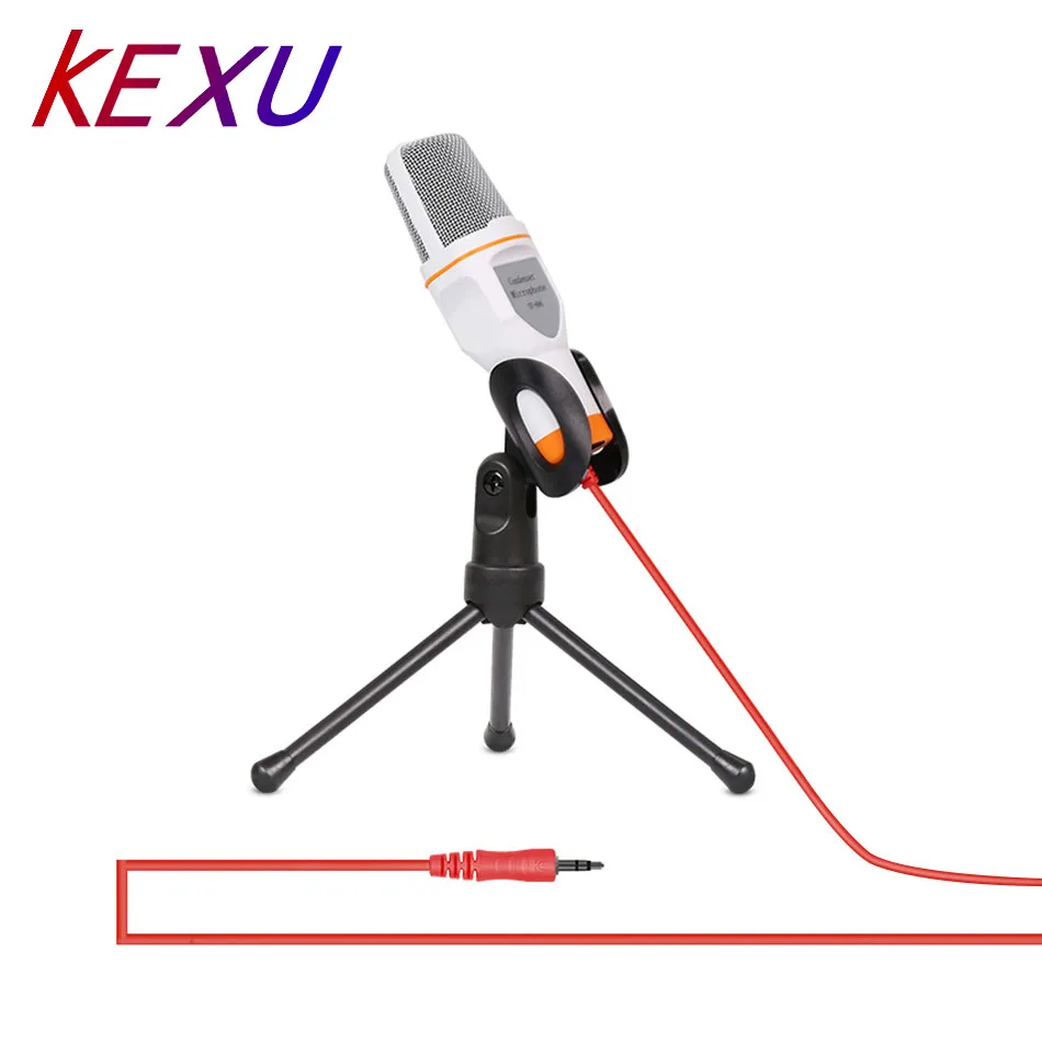 Профессиональный проводной аудио конденсаторный микрофон KEXU 3 5 мм с держателем и