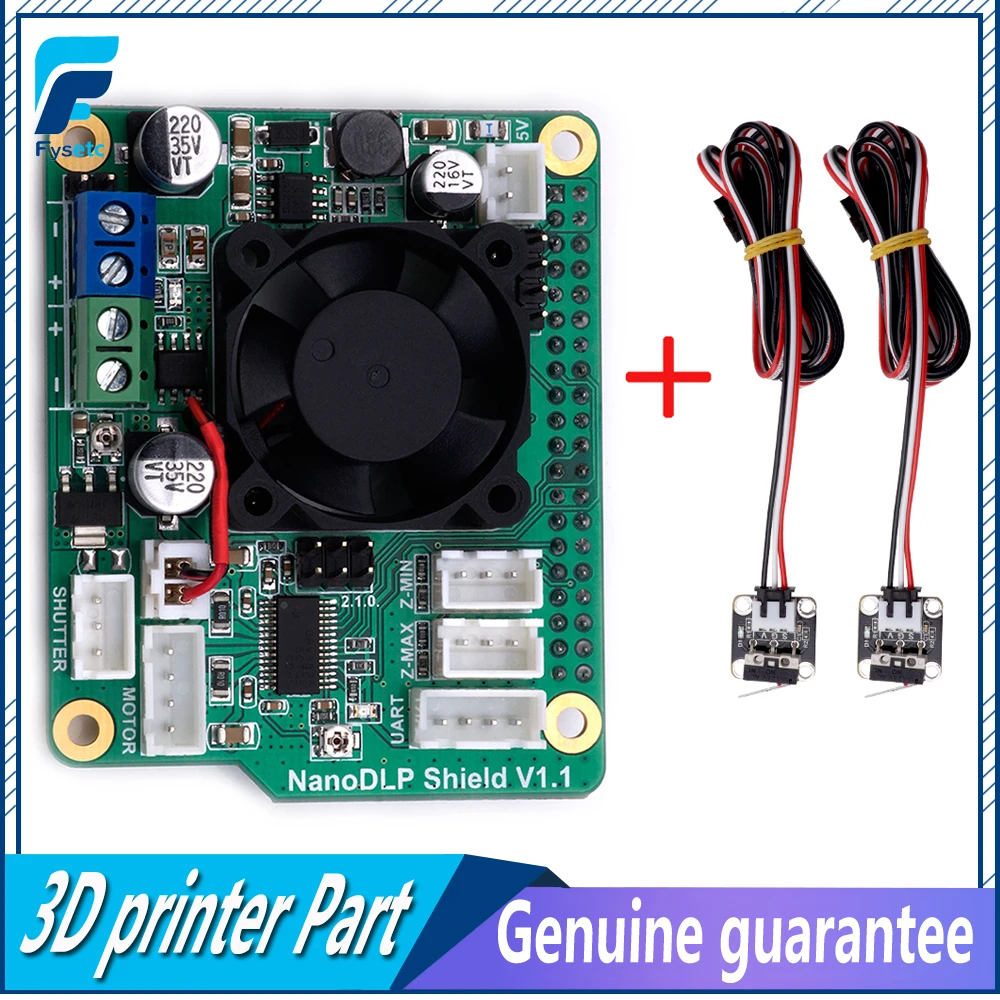 

NanoDLP Shield V1.1 Expansion Board With DRV8825 Controlled MOS For Raspberry Pi 3B With 2pcs CR-10 Endstops Limit Switch