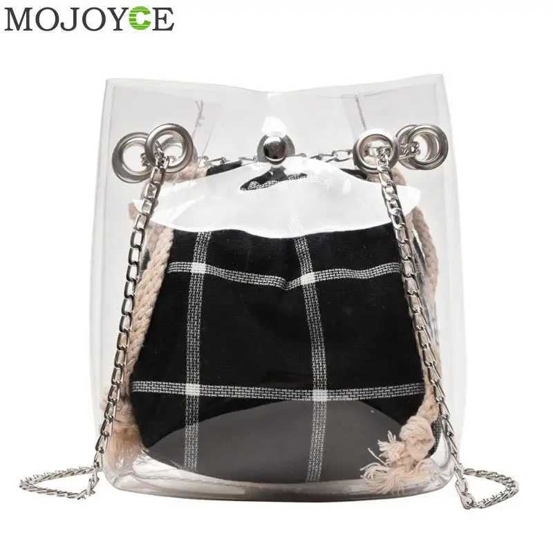 

Transparent bag for women 2019 Crossbody Bags Lattice Leather Shoulder Bag New Design Female Purse Casual Purse