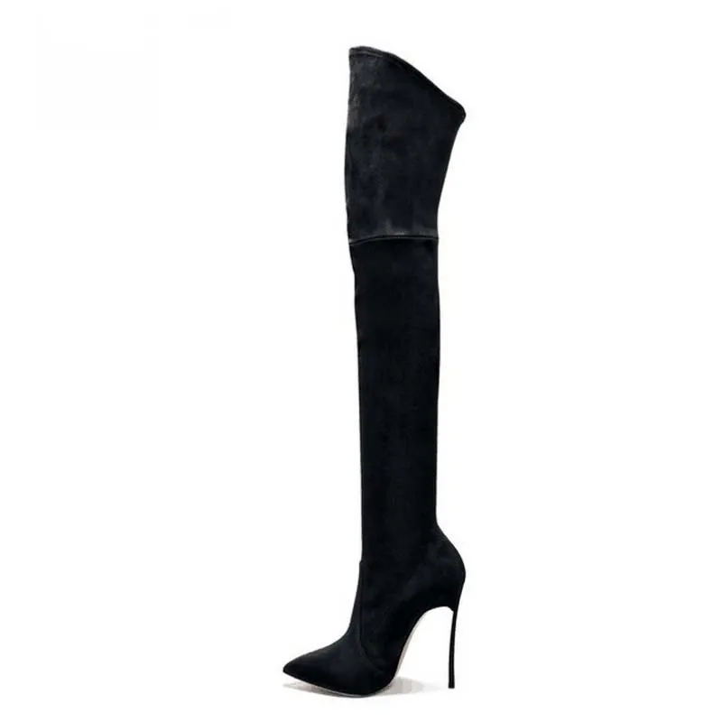 Boots Fashion Over the Knee Boots 2019 Autumn Winter Women Boots Stretch Slim Thigh High  High Heels Shoes Woman Sapatos Shoes